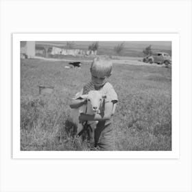 Son Of Mr Browning With His Pet Goat, Mr Browning In A Fsa (Farm Security Administration) Rehabilitation Borrower Art Print