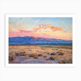 Western Sunset Landscapes Mojave Desert Nevada 1 Art Print
