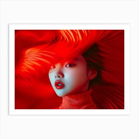 Korean Girl With Red Hair Art Print