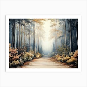 Three Dimensional A Forest Landscape As A Nature 1 Art Print