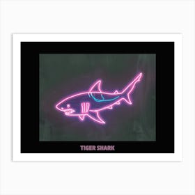 Neon Pink Tiger Shark Poster 4 Art Print