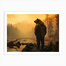 Silent Strength Bear In Solitude Art Print