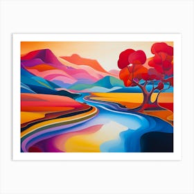 Abstract Landscape Calming Art Print