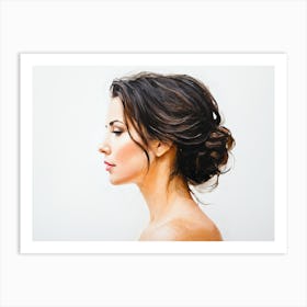 Side Profile Of Beautiful Woman Oil Painting 69 Art Print