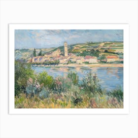 Rustic Lakeside Charm Painting Inspired By Paul Cezanne Art Print