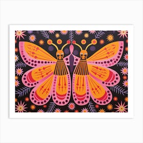 Butterfly 1 Folk Style Animal Illustration Art Print