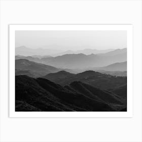African Mountains In Black And White Art Print