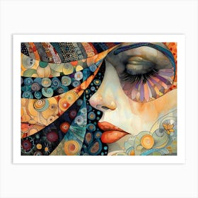 Psychedelic Face of a Woman Art Print