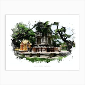 Wat Dam Nak, Siem Reap, Cambodia Art Print