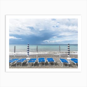 Beach Chairs On The Beach 1 Art Print