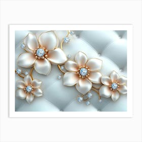 3d Art and Floral Jewels Photo Art Print