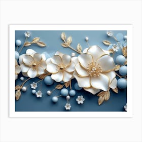 Flowers With Pearls Art Print