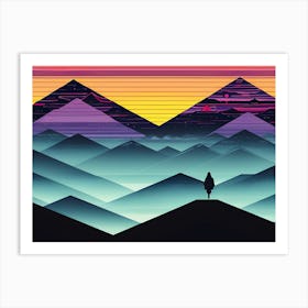 Landscape With Mountains Art Print