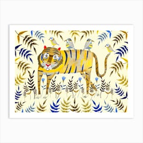 Tiger New Plants Art Print