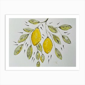 Lemons On A Branch Art Print