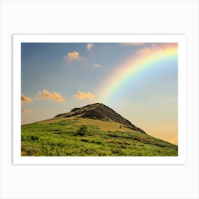 Beuatiful Rainbow Over Hill Art Print