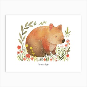 Little Floral Wombat 2 Poster Art Print