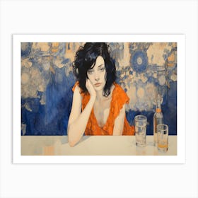 Girl At A Table Art Print