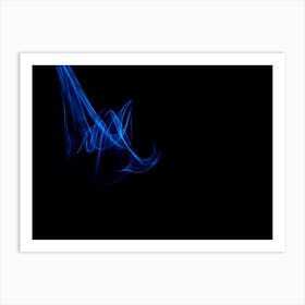 Glowing Abstract Curved Blue Lines 1 Art Print