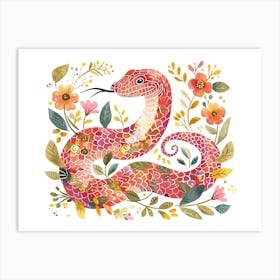 Little Floral Cobra 2 Art Print