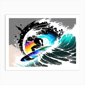 Surfer In A Wave Art Print