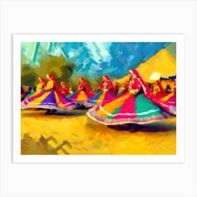 Colors of Rajasthan: A Spectacle of Folk Dance Artistry Art Print