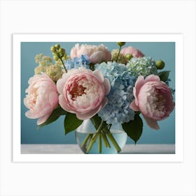 Peonies In A Vase Art Print