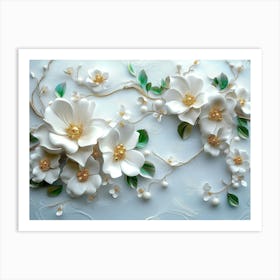 White Flowers 22 Art Print