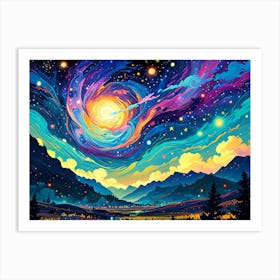 Galaxy Painting 7 Art Print