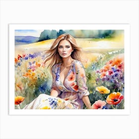 Meadow full of flowers 9 Art Print