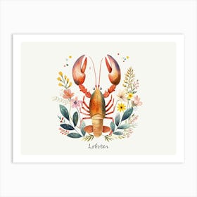 Little Floral Lobster 3 Poster Art Print