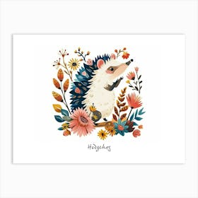 Little Floral Hedgehog 1 Poster Art Print