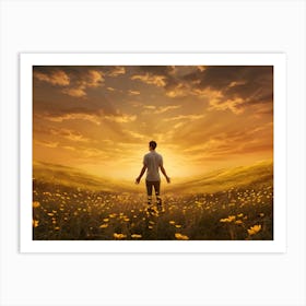 Man Standing In A Field Art Print