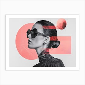 Portrait Of A Woman With Sunglasses 2 Art Print