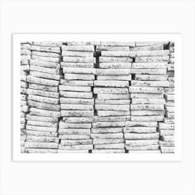Stacked Bricks In Black And White Art Print