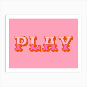 Play Kids Playroom Pink and Orange Art Print