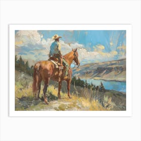 Cowboy In Wyoming 2 Art Print