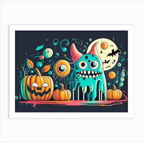 Halloween Colorful Monster 02 Art Print