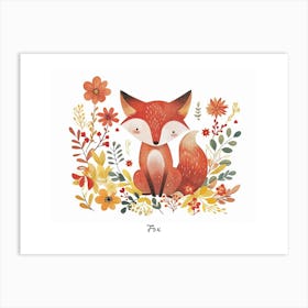 Little Floral Fox 3 Poster Art Print