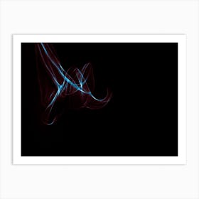 Glowing Abstract Curved Blue And Red Lines 13 Art Print