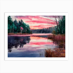 Sunset By The Lake 1 Art Print