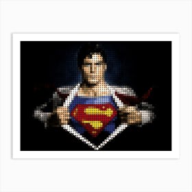 Superman In Dots Art Print