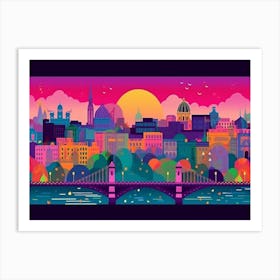 Budapest Skyline Art Print