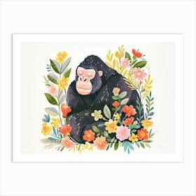 Little Floral Gorilla 3 Art Print