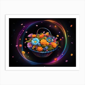 Basket Of Flowers 1 Art Print