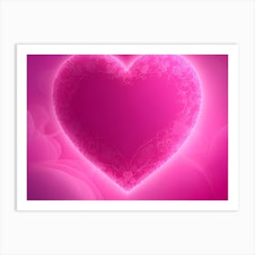 A Glowing Pink Heart Vibrant Horizontal Composition 34 Art Print