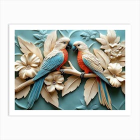 Beautiful Parrot 3d 10 Art Print