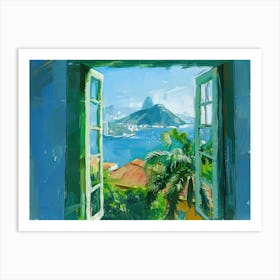 Rio De Janeiro From The Window View Painting 3 Art Print