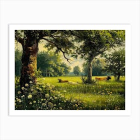 Cows In The Meadow Art Print