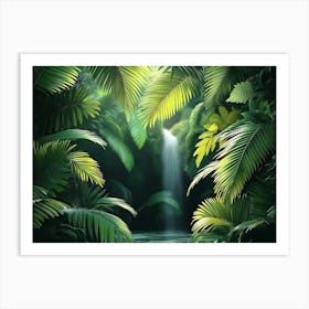 3d Tropical Forest, Wild Jungle 2 Art Print